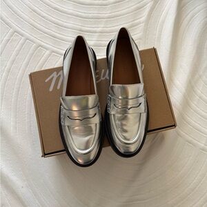 Madewell the Vernon Silver Metallic Loafers